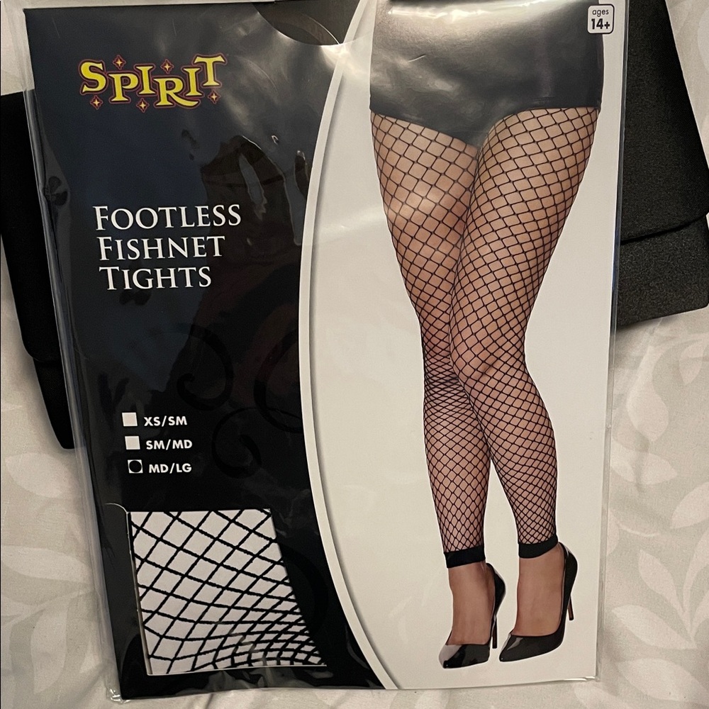 Spirit Black Fishnet Leggings footless new in package